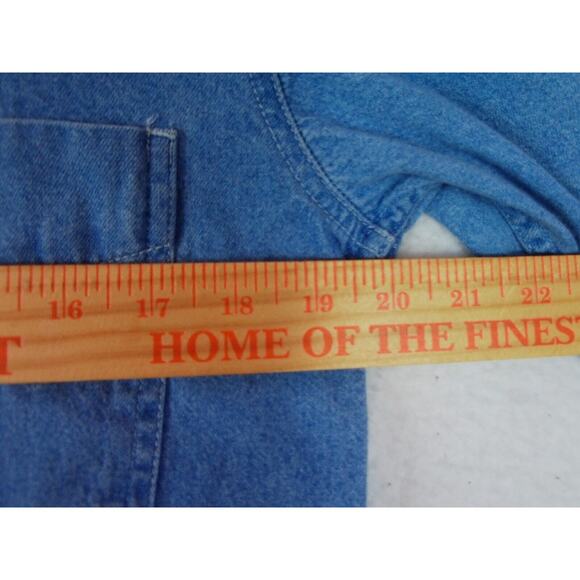 VINTAGE PLANET HOLLYWOOD‎ BUTTON UP DENIM SHIRT 1991 MENS SIZE SMALL BLUE - Picture 5 of 10